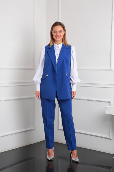 Брюки, жилет Lady Line 538 синий - фото 3