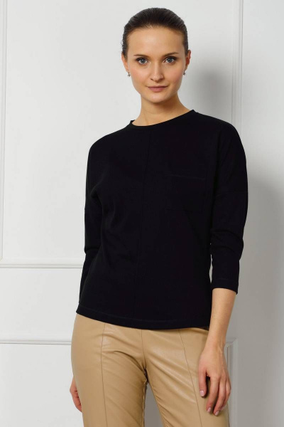 Черный трикотажный джемпер для повседневного образа Femme & Devur 3138 6.3F(170) - фото 1