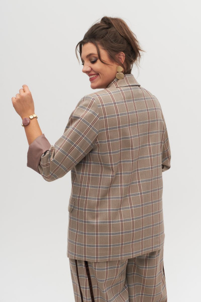 Жакет и брюки оверсайз, бежевый, демисезон Anelli 1297 бежево-коричневый - фото 5