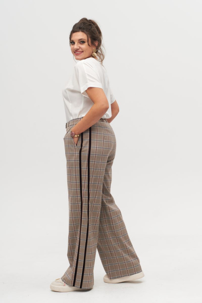 Жакет и брюки оверсайз, бежевый, демисезон Anelli 1297 бежево-коричневый - фото 4