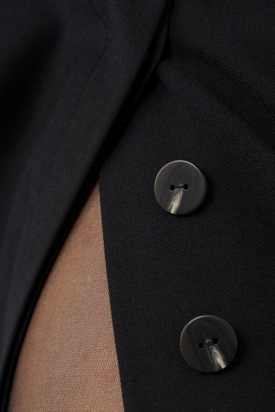 Черная А-силуэтная юбка с разрезом и пуговицами Ketty К-03150 черный - фото 6