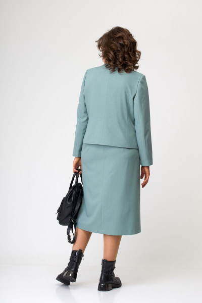 Жакет, юбка ANASTASIA MAK 1052 серо-мятный - фото 4