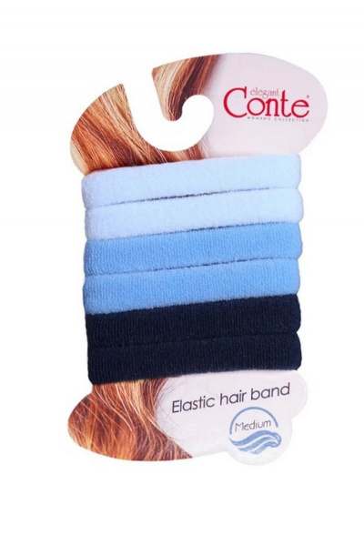 Голубая резинка для волос из трикотажа на каждый день CONTE Резинка_(blue)_ 6_шт - фото 1