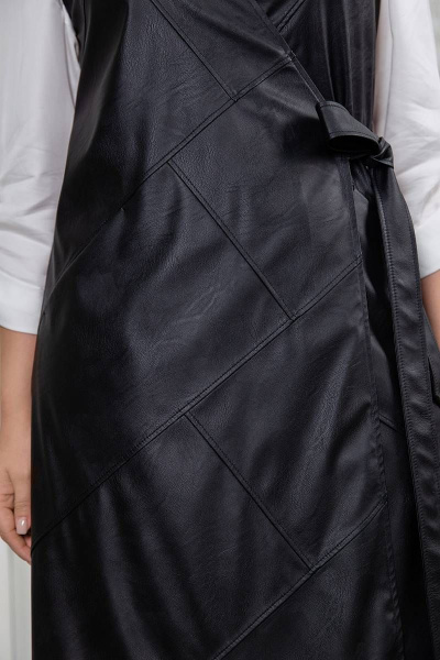 Черное платье расширенного силуэта с аппликацией из пайеток ASV 2567 черный - фото 6