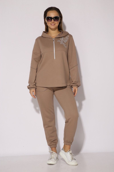 Комплект из свитшота и брюк из трикотажа для повседневной носки TAiER 1145 латте - фото 6