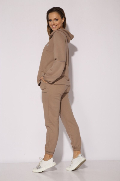 Комплект из свитшота и брюк из трикотажа для повседневной носки TAiER 1145 латте - фото 3