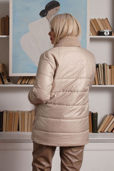 Куртка женская прямого кроя для демисезона IUKONA 6029 темно-бежевый - фото 10