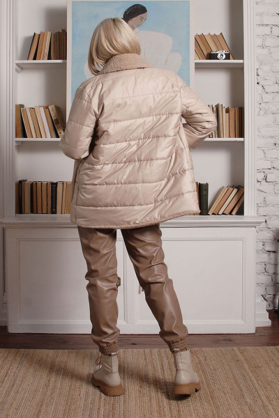 Куртка женская прямого кроя для демисезона IUKONA 6029 темно-бежевый - фото 2