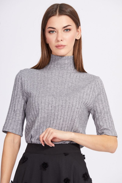 Миди юбка из крепа с вышивкой и расширением к низу EOLA 2366 черный - фото 7