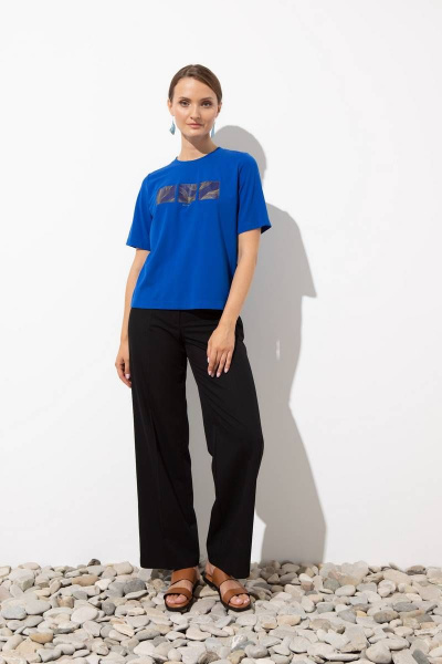 Джемпер прямого кроя с принтом из вискозы и трикотажа Femme & Devur 30721 1.42F(170) - фото 2