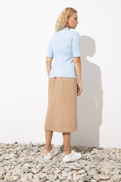 Голубая укороченная водолазка из хлопка для повседневных образов Femme & Devur 30696 1.22F(170) - фото 3