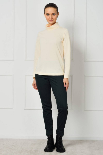 Бежевый водолазка из трикотажа с классическим прямым силуэтом Femme & Devur 30432 1.2F(170) - фото 2