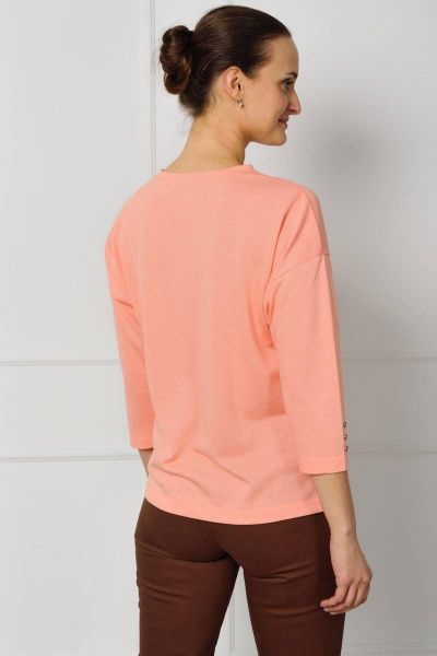 Розовый джемпер с защипом и пуговицами для стильных луков Femme & Devur 30422 1.44F(170) - фото 4