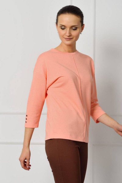 Розовый джемпер с защипом и пуговицами для стильных луков Femme & Devur 30422 1.44F(170) - фото 3