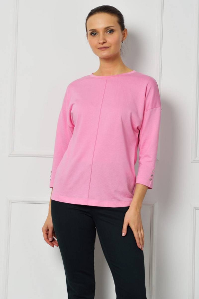 Розовый джемпер с вырезом лодочка и защипом для образов Femme & Devur 30422 1.13F(170) - фото 6