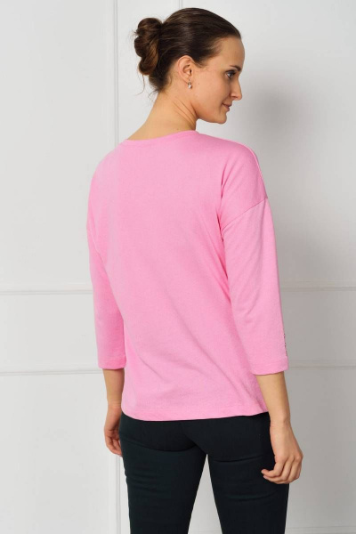Розовый джемпер с вырезом лодочка и защипом для образов Femme & Devur 30422 1.13F(170) - фото 5