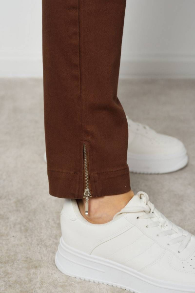 Коричневые прямые брюки из текстиля и хлопка Femme & Devur 1567 8.27F(164) - фото 6