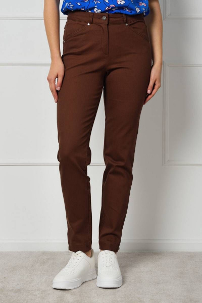 Коричневые прямые брюки из текстиля и хлопка Femme & Devur 1567 8.27F(164) - фото 1