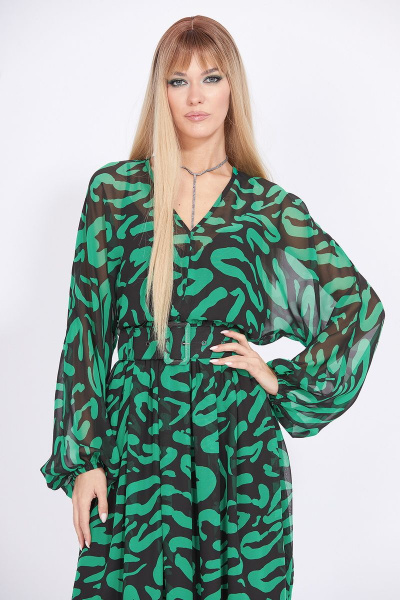 Платье EOLA 2324 черный-зеленый - фото 7