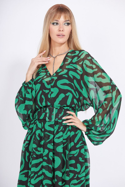 Платье EOLA 2324 черный-зеленый - фото 6