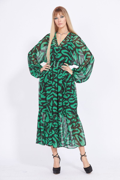 Платье EOLA 2324 черный-зеленый - фото 5