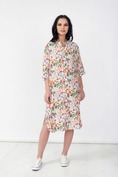 Платье-рубашка oversize из текстиля, летнее Motif 1282а - фото 2