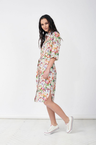 Платье-рубашка oversize из текстиля, летнее Motif 1282а - фото 3