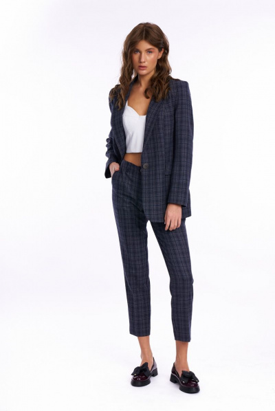 Брюки, жакет KaVaRi 8003 клетка - фото 1