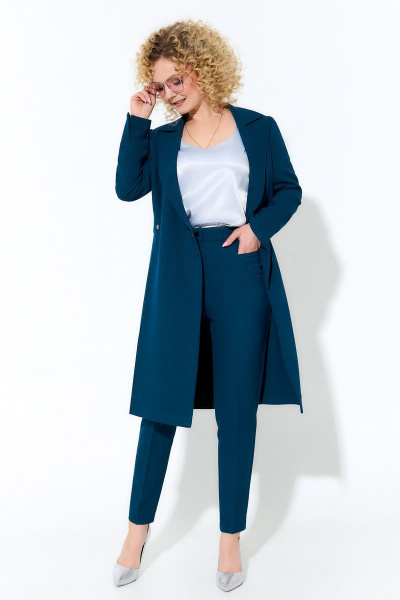 Брюки, жакет, топ Euromoda 439 однотон - фото 4