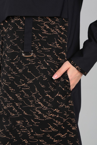 Платье с декоративной вышивкой из комбинированной ткани TVIN 7609 буквы - фото 6