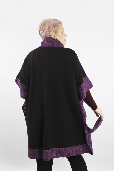 Пончо с ажурной каймой и отложным воротником Полесье С1507-18 9С0013-Д43 158,164 мятый_фиалковый - фото 3