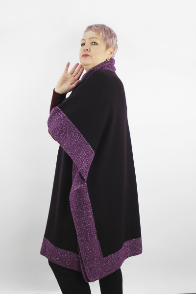 Пончо с ажурной каймой и отложным воротником Полесье С1507-18 9С0013-Д43 158,164 мятый_фиалковый - фото 2
