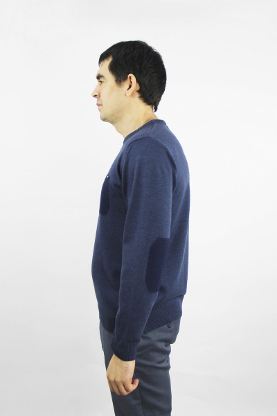 Прямой джемпер хлопковый трикотаж демисезонный с карманом Полесье С5051-21 1С1162-Д43 182,188 джинс_меланж - фото 2