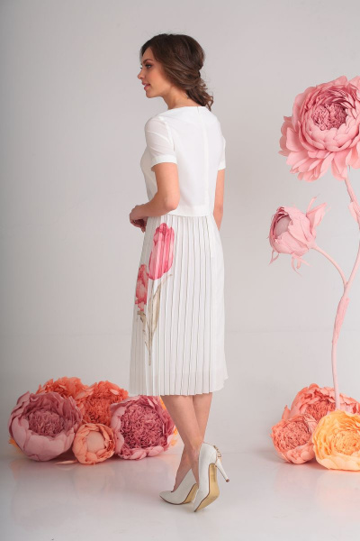 Платье SandyNa 13560 белый - фото 3