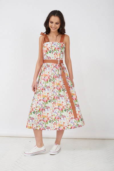 Миди сарафан из купро с поясом, летний Motif 1307а - фото 3