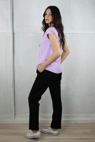 Брюки женские демисезонные из трикотажа и шерсти на каждый день Полесье С8486-18 8С0489-Д43 158 глубокий_черный - фото 2