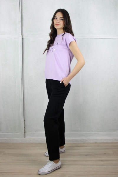 Брюки женские демисезонные из трикотажа и шерсти на каждый день Полесье С8486-18 8С0489-Д43 158 глубокий_черный - фото 1