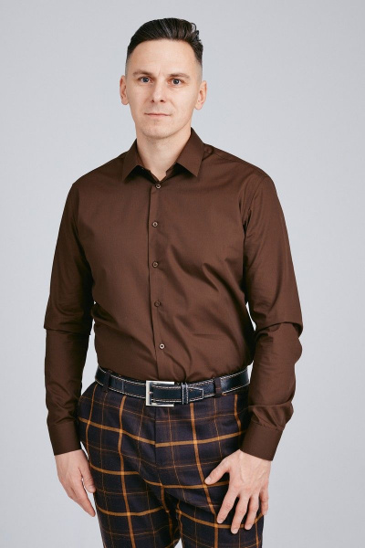 Рубашка Nadex 01-048612/204-22_182-188 темно-коричневый - фото 3