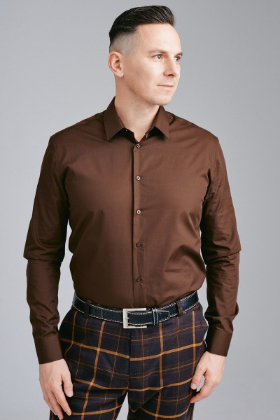 Рубашка Nadex 01-048612/204-22_182-188 темно-коричневый - фото 2