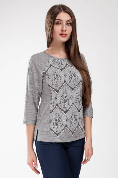 Джемпер женский прямой силуэт с разрезами и кружевом Femme & Devur 3302 1.32F(170) - фото 4