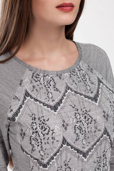 Джемпер женский прямой силуэт с разрезами и кружевом Femme & Devur 3302 1.32F(170) - фото 5