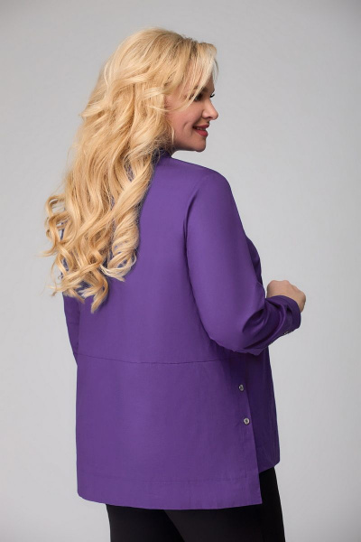 Фиолетовая блуза из хлопка с застежкой и разрезами DaLi 5373 фуксия - фото 2