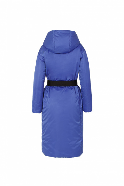 Пальто демисезонное из плащёвой ткани на каждый день Elema 5-13056-1-170 василёк - фото 3