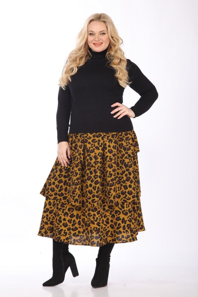 Юбка шифоновая с воланами из плотного материала Celentano 1992.2 леопард - фото 8