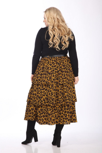 Юбка шифоновая с воланами из плотного материала Celentano 1992.2 леопард - фото 9