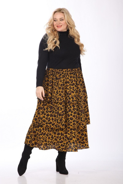 Юбка шифоновая с воланами из плотного материала Celentano 1992.2 леопард - фото 11