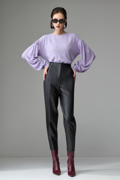 Джемпер с объемным рукавом и капельной горловиной Орхидея 1229 - фото 1