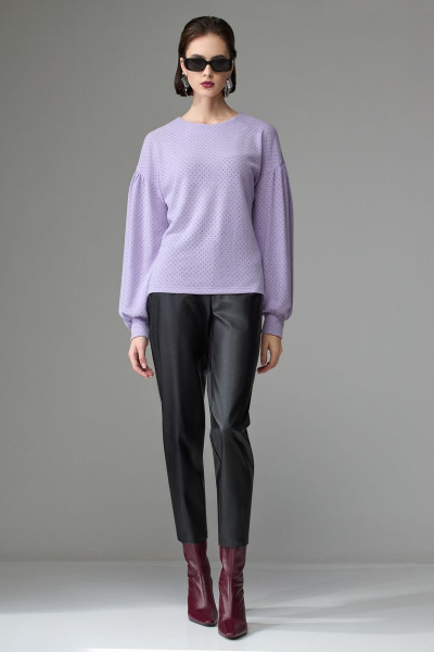 Джемпер с объемным рукавом и капельной горловиной Орхидея 1229 - фото 3