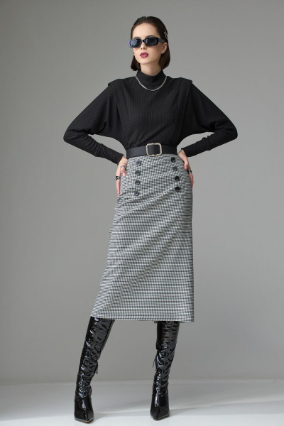 Юбка трапециевидная из костюмной ткани на резинке Орхидея 1226 - фото 5