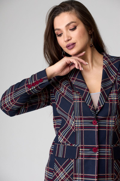 Жакет БелЭльСтиль 203-113_22 сине-красная клетка - фото 2